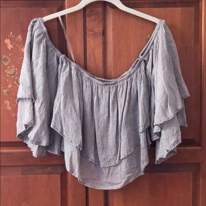 Off the Shoulder Flowy Crop Top